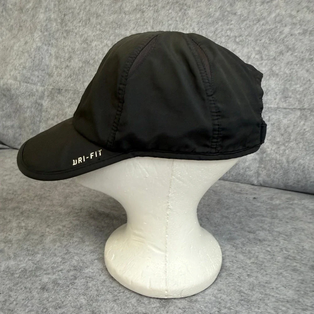 Nike Dri-FIT Running Hat Black Adjustable Mesh Performance Athletic Cap